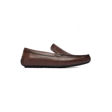 Mocasini de piele naturala - Maro