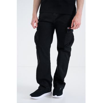 Pantaloni cargo relaxed fit - Negru