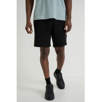 Pantaloni de trening din bumbac cu talie elastica - Negru