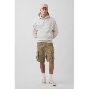 Pantaloni scurti cargo cu talie medie - Verde masliniu