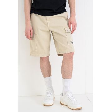 Pantaloni scurti cargo din denim - Bej deschis
