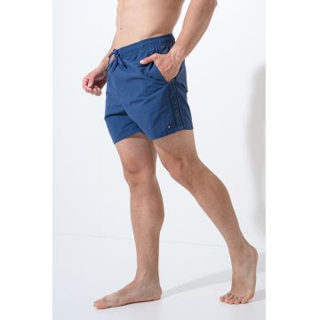 Pantaloni scurti de baie cu buzunare laterale - Albastru antichizat