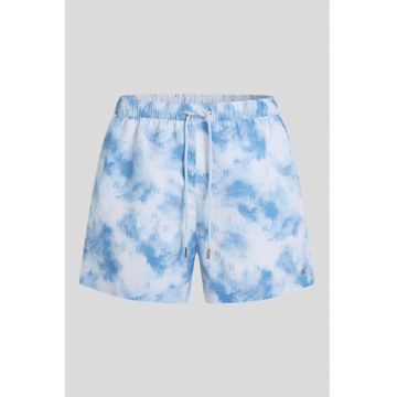 Pantaloni scurti de baie cu imprimeu - Alb/Albastru