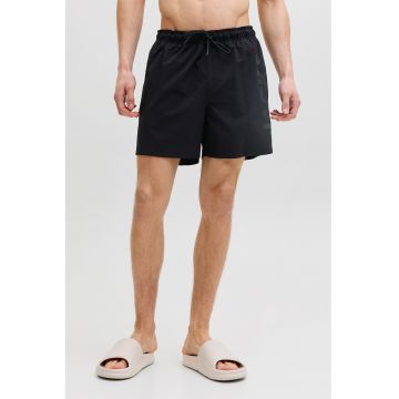 Pantaloni scurti de baie cu imprimeu logo - Negru