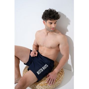 Pantaloni scurti de baie cu model logo - Albastru ultramarin