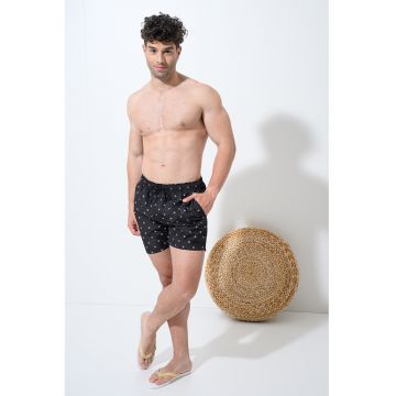Pantaloni scurti de baie cu monograma - Black Onyx
