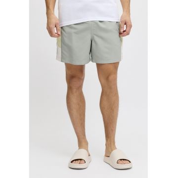 Pantaloni scurti de baie cu segmente laterale contrastante - Verde pal/Verde fistic