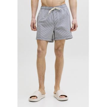 Pantaloni scurti de baie cu snur - Alb/Bleumarin