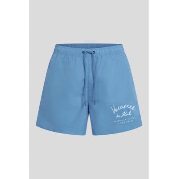 Pantaloni scurti de baie cu talie ajustabila - Albastru prafuit