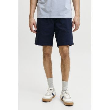 Pantaloni scurti de bumbac cu snur - Bleumarin
