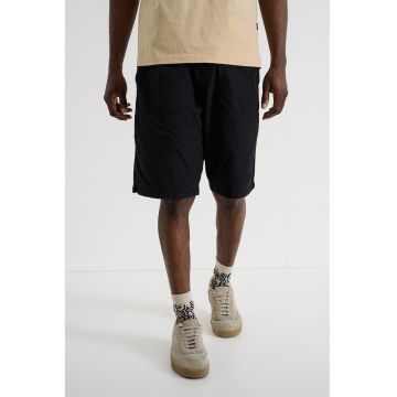 Pantaloni scurti de bumbac organic cu talie elastica - Negru