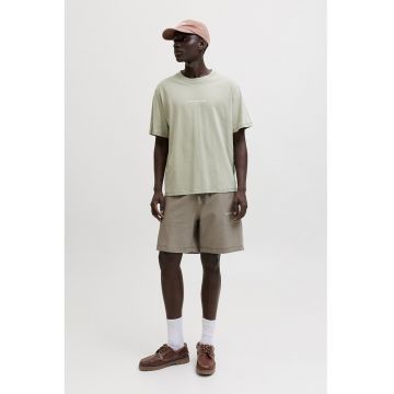 Pantaloni scurti de trening cu detaliu brodat - Bej deschis