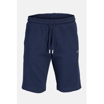 Pantaloni scurti de trening cu imprimeu logo - Bleumarin