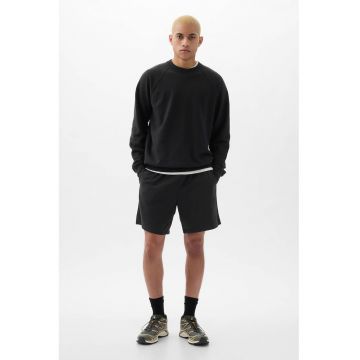 Pantaloni scurti de trening cu snur si buzunare laterale - Negru stins