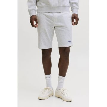 Pantaloni scurti din amestec de bumbac organic cu snururi - Alb