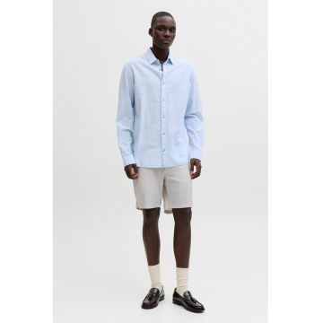 Pantaloni scurti regular fit din amestec de in Dave - Alb fildes
