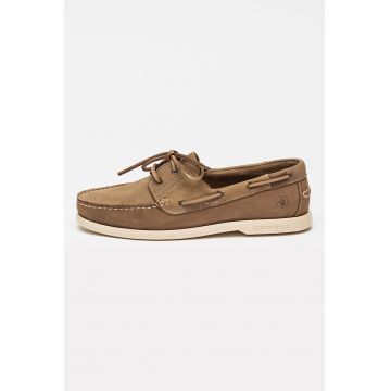 Pantofi boat din piele nabuc Navigator - Bej