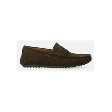 Pantofi driver din piele intoarsa
