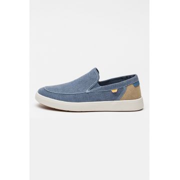 Pantofi loafer din denim cu garnitura din material sintetic pe partea din spate - Albastru lavanda