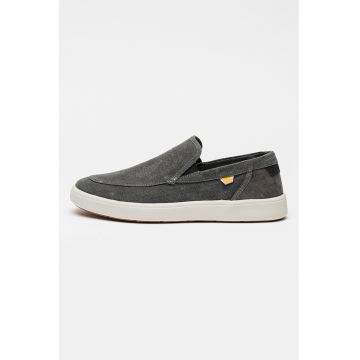 Pantofi loafer din denim cu garnitura din material sintetic pe partea din spate - Gri inchis