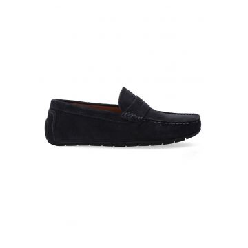 Pantofi loafer din piele intoarsa - Albastru marin