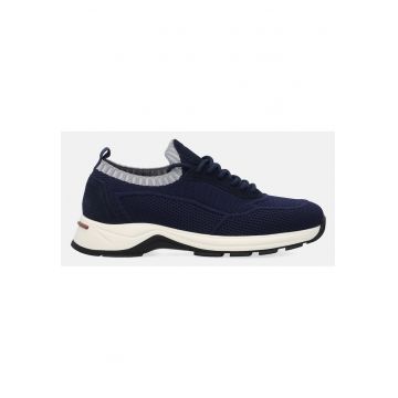 Pantofi sport cu talpa demi-wedge - Albastru marin
