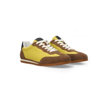 Pantofi sport de piele si garnituri din piele intoarsa