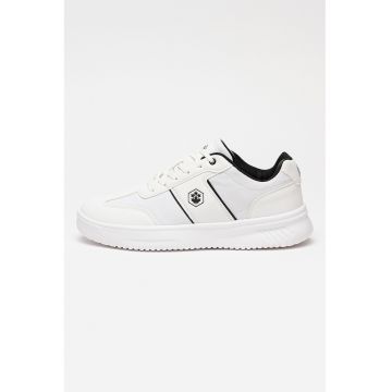 Pantofi sport din piele ecologica cu garnituri din material textil Finian - Alb/Negru