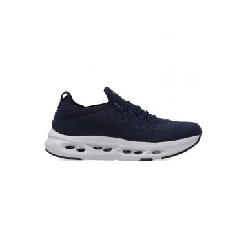 Pantofi sport fara inchidere cu detaliu logo - Albastru marin