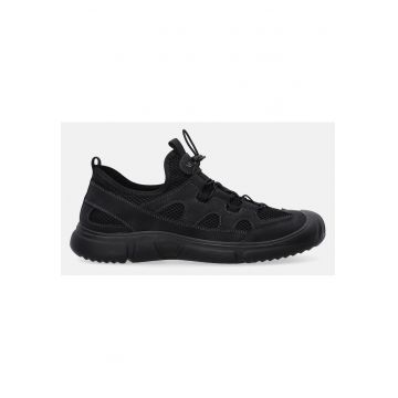 Pantofi sport slip on cu insertii din plasa - Negru