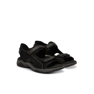Sandale barbat -  negru - material textil - sistem inchidere Velcro