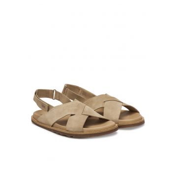 Sandale barbat -  piele naturala - bej -
