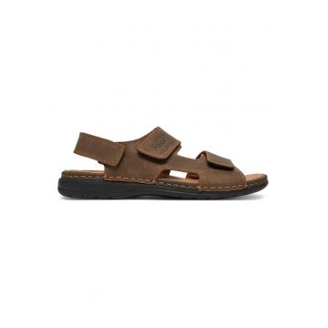 Sandale barbat -  piele naturala - maro - inchidere velcro - confort exceptional