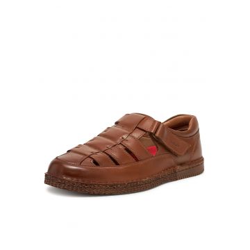 Sandale barbat -  piele naturala - maro - inchidere velcro