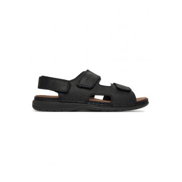 Sandale barbat -  piele naturala - negru - velcro