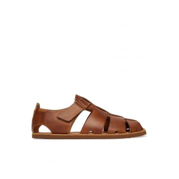 Sandale barbat -  piele naturala - velcro - maro