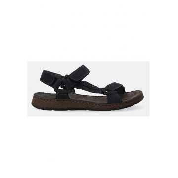 Sandale din piele nabuc cu velcro