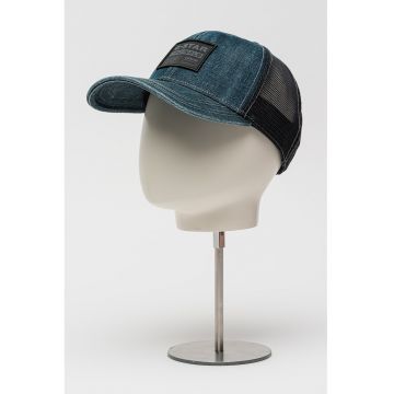 Sapca din denim cu insertii de plasa - Gri/Bleumarin