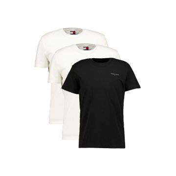 Set de tricouri din bumbac cu logo discret - 2 piese - Alb/Negru