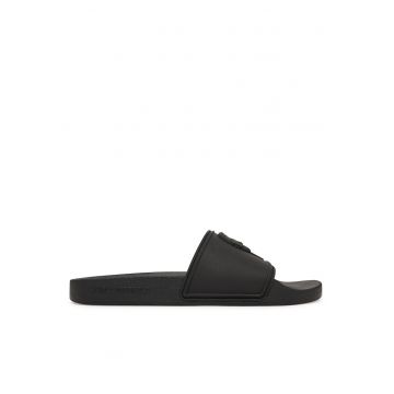 Slapi barbat -  negru - material sintetic