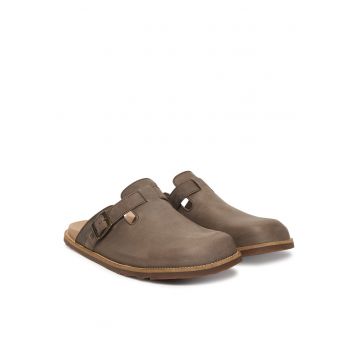 Slapi barbat -  piele naturala - maro -