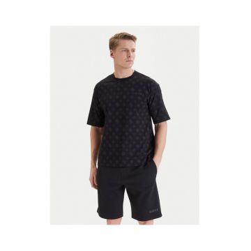 Tricou barbatesc  negru - bumbac -