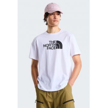 Tricou cu decolteu la baza gatului si imprimeu logo Evolution - Alb