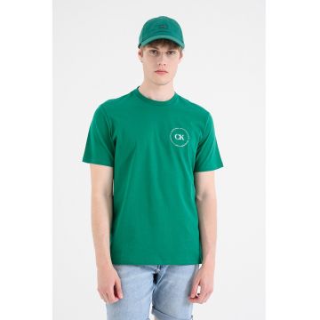 Tricou de bumbac cu buzunar pe piept - Verde irlandez