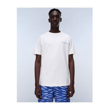 Tricou lejer din bumbac cu imprimeu logo pe spate Elio