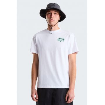 Tricou lejer din bumbac Van Life - Verde pal/Verde englez/Alb optic