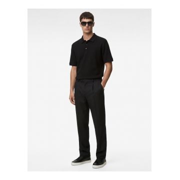 Tricou polo cu aspect texturat - Negru