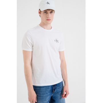 Tricou regular fit cu imprimeu logo - Alb