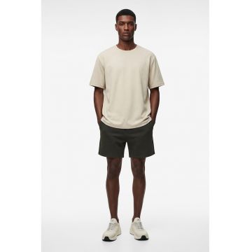 Tricou uni cu decolteu la baza gatului - Bej deschis