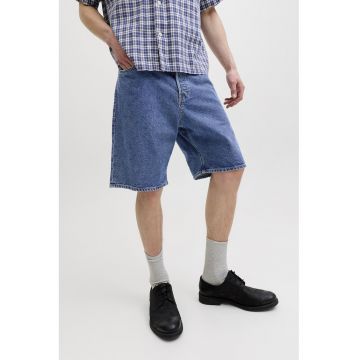 Bermude relaxed fit de denim - Albastru